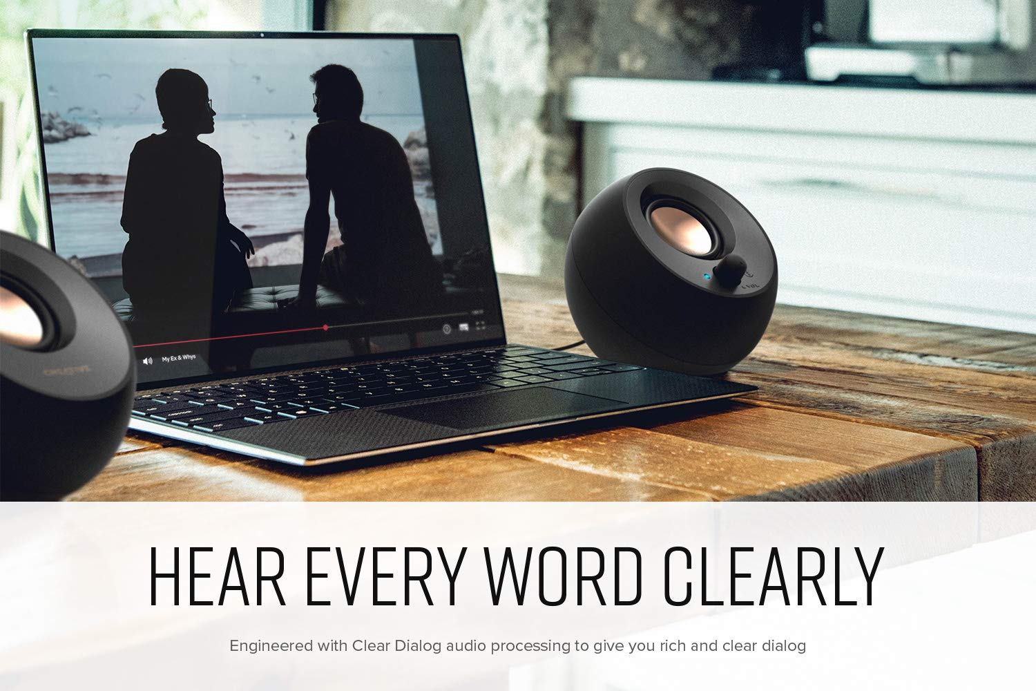 Creative Pebble V3 Minimalistic 2.0 USB-C Desktop Speakers with USB Audio, Clear Dialog Enhancement, Bluetooth 5.0, 8W RMS with 16W Peak Power (Black) - Image 4