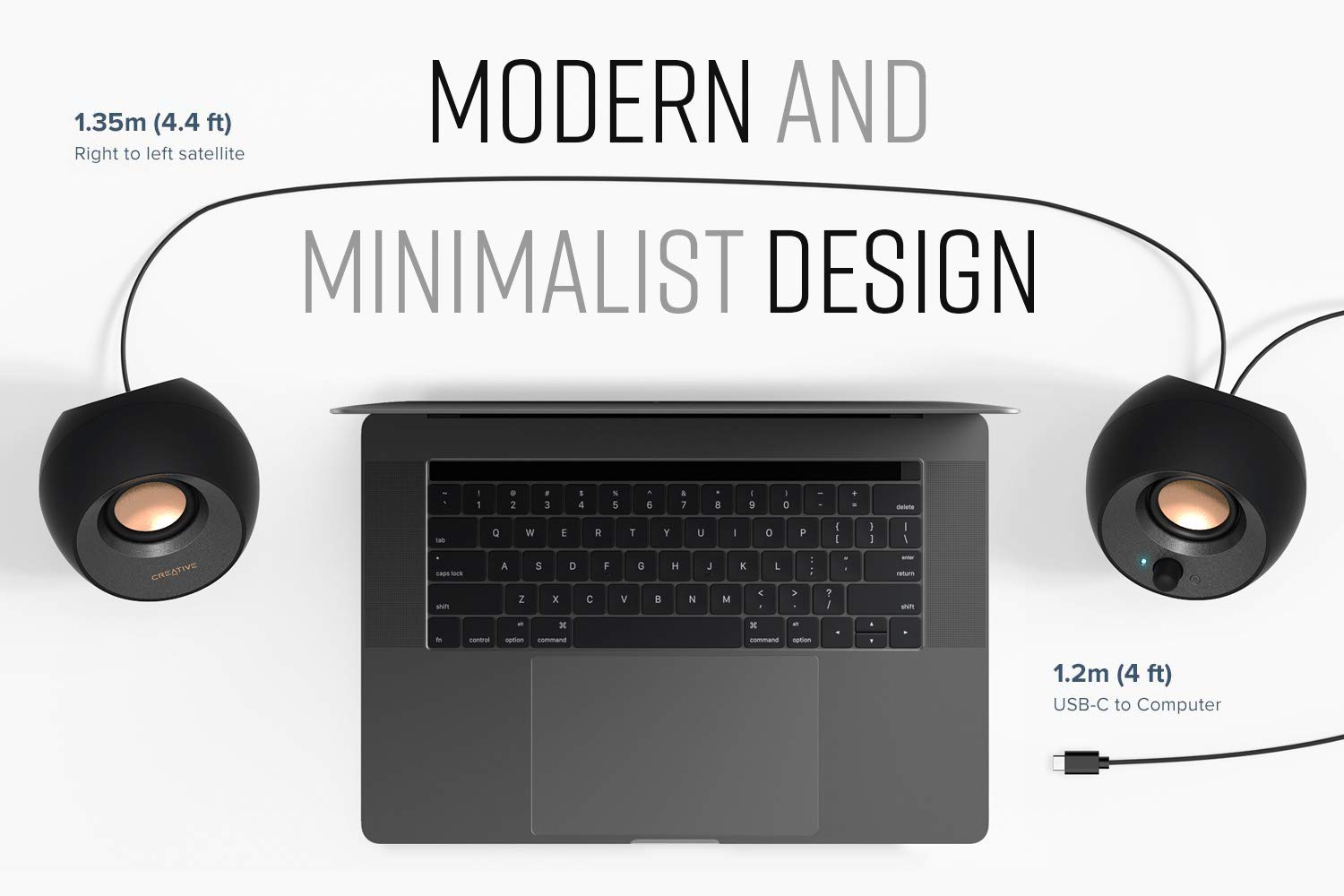 Creative Pebble V3 Minimalistic 2.0 USB-C Desktop Speakers with USB Audio, Clear Dialog Enhancement, Bluetooth 5.0, 8W RMS with 16W Peak Power (Black) - Image 7