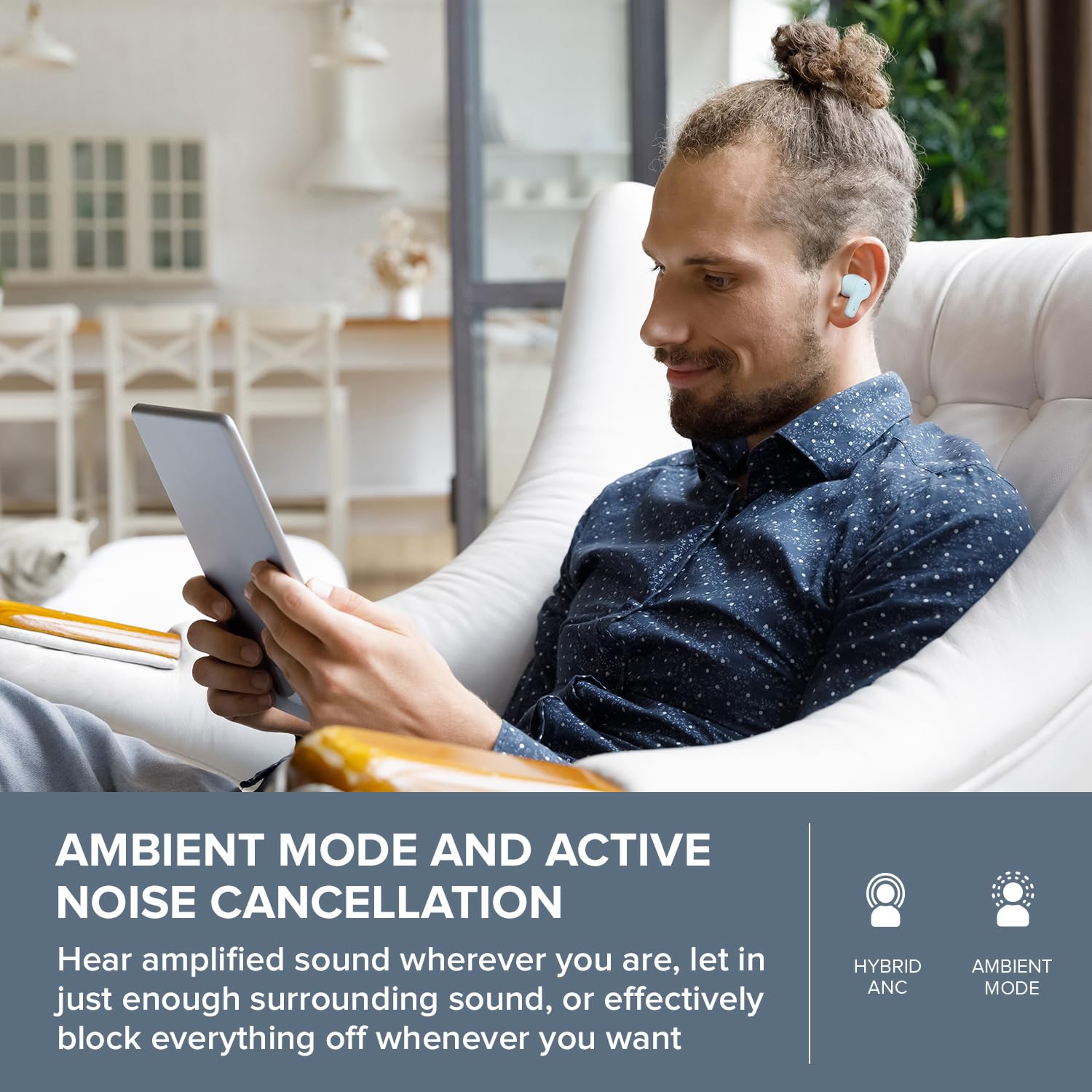 Creative Zen Air Pro Lightweight True Wireless Sweatproof in-Ears with Active Noise Cancellation, Ambient Mode, LE Audio, Bluetooth 5.3, IPX5, Up to 33 Hours Battery Life - Image 3